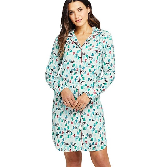 Lands End Peeking Cow Flannel Print 